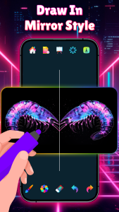 اسکرین شات 3 برنامه Doodle Art - Glow Drawing App