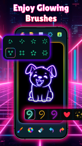 اسکرین شات 4 برنامه Doodle Art - Glow Drawing App