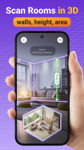 اسکرین شات 2 برنامه AR Floor Plan 3D: Tape Measure