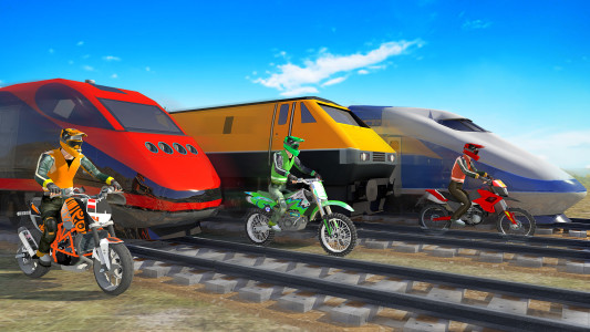 اسکرین شات 3 بازی Bike vs Train Racing 3D