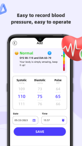 اسکرین شات 3 برنامه Handy Blood Pressure-BP Health