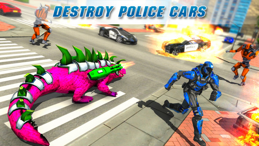 اسکرین شات 6 برنامه Crocodile Robot Car Games 3d