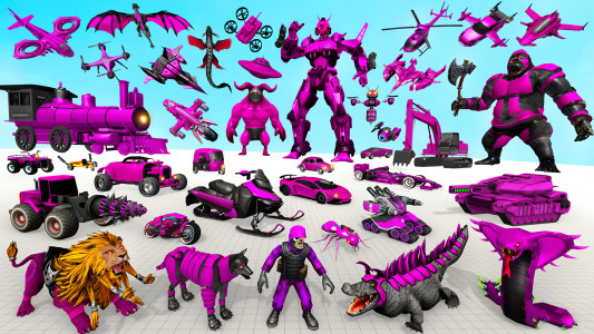 اسکرین شات 3 برنامه Crocodile Robot Car Games 3d