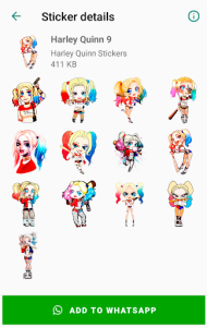 اسکرین شات 8 برنامه Harley Quinn Stickers for WhatsApp - WAStickerApps