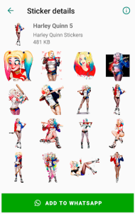 اسکرین شات 5 برنامه Harley Quinn Stickers for WhatsApp - WAStickerApps