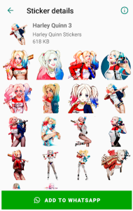 اسکرین شات 3 برنامه Harley Quinn Stickers for WhatsApp - WAStickerApps