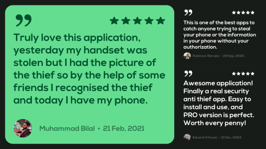 اسکرین شات 4 برنامه CrookCatcher • Anti-Theft