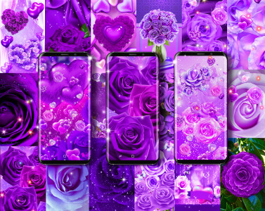 اسکرین شات 1 برنامه Purple rose live wallpaper