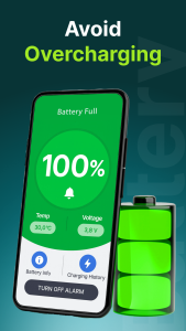 اسکرین شات 1 برنامه Full Battery Alarm 100%