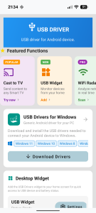 اسکرین شات 1 برنامه USB Driver for Android Devices