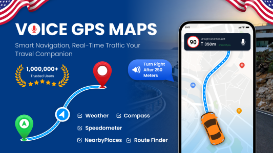 اسکرین شات 1 برنامه Voice GPS Maps - Route Planner