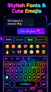 اسکرین شات 4 برنامه LED Keyboard: RGB Themes