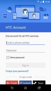 اسکرین شات 1 برنامه HTC Account—Services Sign-in