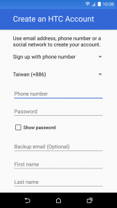 اسکرین شات 2 برنامه HTC Account—Services Sign-in