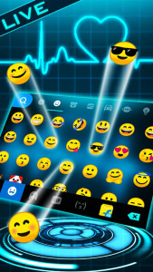 اسکرین شات 2 برنامه Animated Neon Heart Keyboard Theme