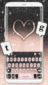 اسکرین شات 1 برنامه Black Pink Glitter Keyboard Theme