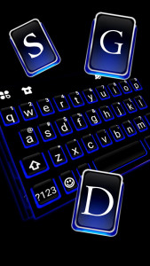 اسکرین شات 2 برنامه Blue Black Keyboard Theme