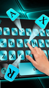 اسکرین شات 3 برنامه Cyan Metal Keyboard Theme