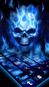 اسکرین شات 1 برنامه Flaming Skull 3D Theme