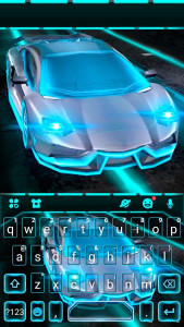 اسکرین شات 5 برنامه Flashy Neon Sports Car Keyboard Theme