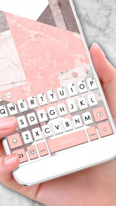 اسکرین شات 1 برنامه Geometric Coral Pink Keyboard Theme