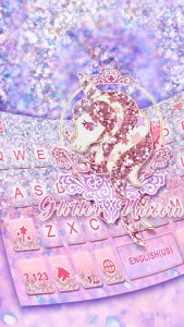 اسکرین شات 3 برنامه Glitter Unicorn Keyboard Theme