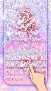 اسکرین شات 2 برنامه Glitter Unicorn Keyboard Theme
