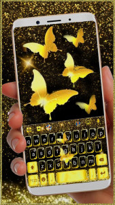 اسکرین شات 1 برنامه Golden Butterfly Keyboard Them
