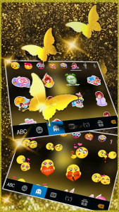 اسکرین شات 3 برنامه Golden Butterfly Keyboard Them