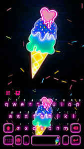 اسکرین شات 1 برنامه Neon Ice Cream Keyboard Theme