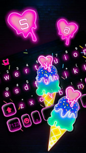 اسکرین شات 2 برنامه Neon Ice Cream Keyboard Theme