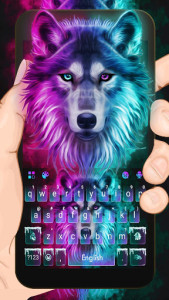 اسکرین شات 1 برنامه Neon Wolf New Keyboard Theme