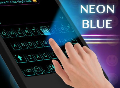 اسکرین شات 4 برنامه Neon Blue Keyboard Theme