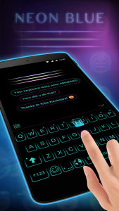 اسکرین شات 1 برنامه Neon Blue Keyboard Theme