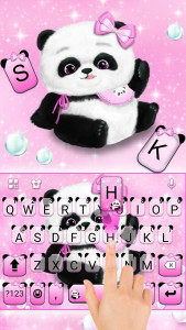 اسکرین شات 2 برنامه Pink Girly Panda Keyboard Them