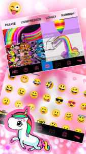اسکرین شات 4 برنامه Pink Glitter Unicorn Keyboard Theme