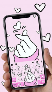 اسکرین شات 1 برنامه Pink Love Heart Keyboard Theme