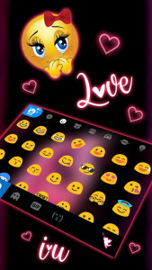 اسکرین شات 3 برنامه Pink Love Neon Keyboard Theme