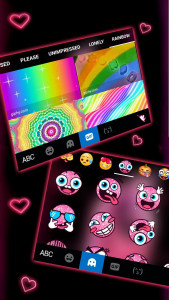 اسکرین شات 4 برنامه Pink Love Neon Keyboard Theme