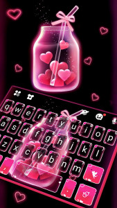 اسکرین شات 1 برنامه Pink Love Neon Keyboard Theme