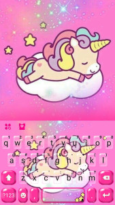 اسکرین شات 1 برنامه Pink Sleeping Unicorn Keyboard
