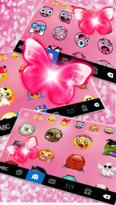اسکرین شات 3 برنامه Pinky Butterfly Keyboard Theme