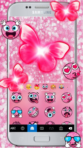 اسکرین شات 4 برنامه Pinky Butterfly Keyboard Theme