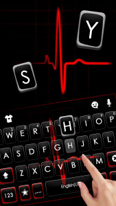 اسکرین شات 2 برنامه Red Heartbeat Live Keyboard Ba