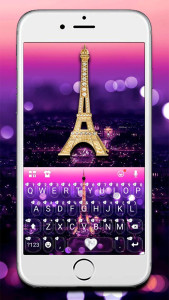 اسکرین شات 1 برنامه Romantic Paris Night Keyboard