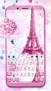 اسکرین شات 1 برنامه Romantic Paris Tower Keyboard Theme