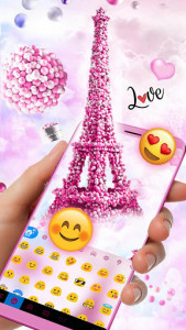 اسکرین شات 3 برنامه Romantic Paris Tower Keyboard Theme