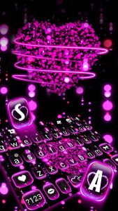 اسکرین شات 2 برنامه Sparkling Hearts 3d Keyboard Theme