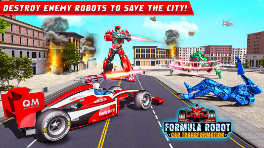 اسکرین شات 1 برنامه Flying Formula Car Robot Game