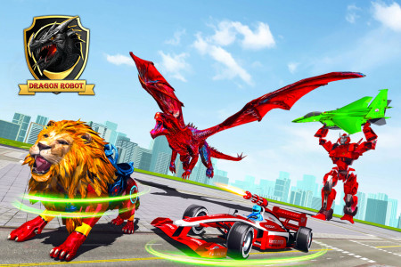 اسکرین شات 1 برنامه Formula Car Robot Transform - Flying Dragon Robot
